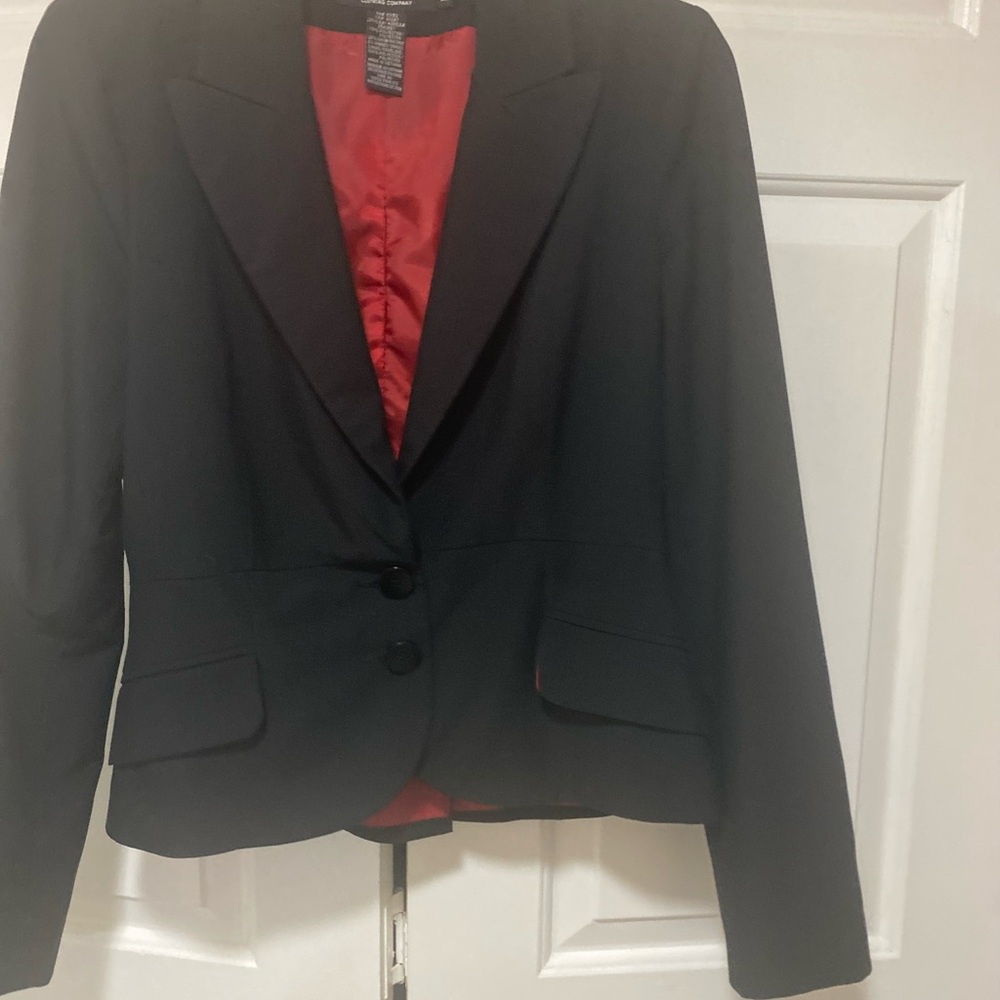 Rampage Black Blazer with Vibrant Red Interior